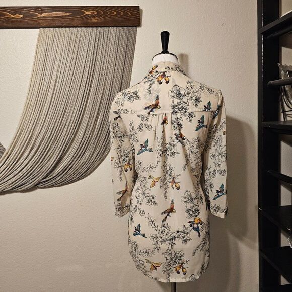 ASOS Floral Bow Front Button Up Shirt Sz 12 - Picture 3 of 4